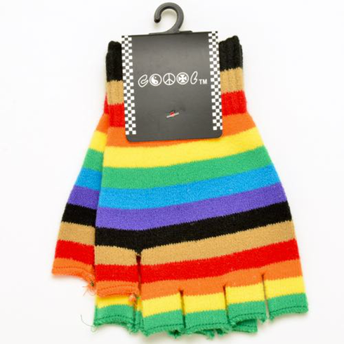 Gloves - Fingerless Philly Rainbow One Size