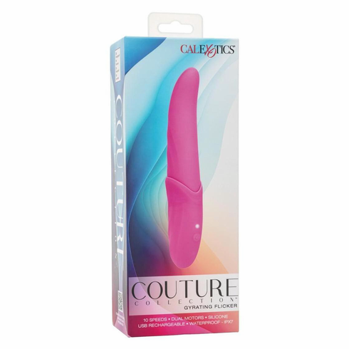Gyrating Flicker Rechargeable Silicone Vibrator Pink 8.5" Silicone