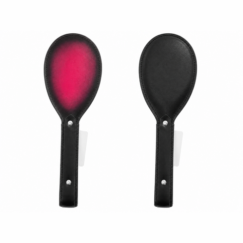 Handmade Leather Padded Round Paddles Black & Red Two-Toned 14" x 5.5"