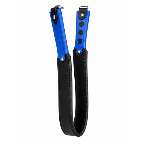 Handmade Leather Split Thumper Black & Blue 11"