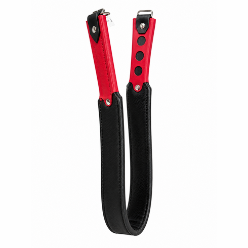 Handmade Leather Split Thumper Black & Red 11"