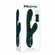 Heart of Gold Rechargeable Silicone Rabbit Vibrator 5" Green