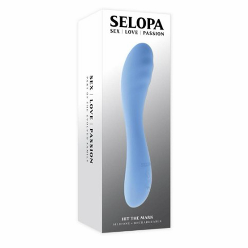 Hit The Mark Rechargeable Silicone Curved Vibrator - Blue