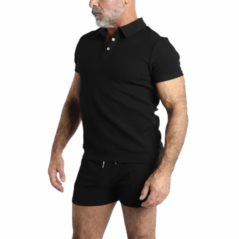 Indio Crochet Knit Shorts Black
