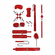 Intermediate Bondage Kit Red Adjustable