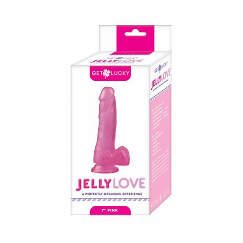 Jelly Love Dildo - Pink Pink 7" TPE/TPR/ABS