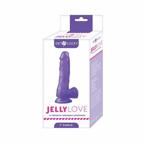 Jelly Love Dildo - Purple Purple 7" TPE/TPR/ABS