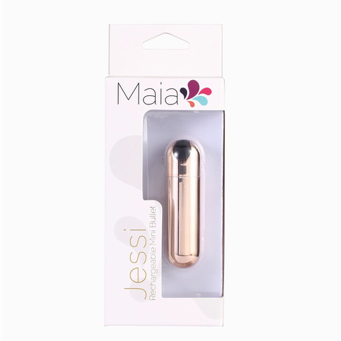 JESSI USB Rechargeable Super Charged Mini Bullet Rose Gold 2.5" Silicone