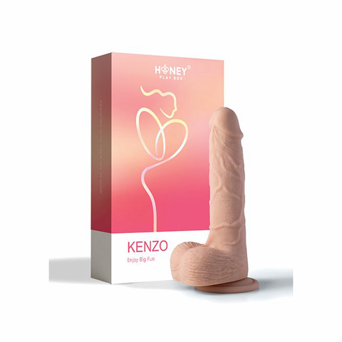 Kenzo Big Realistic Thrusting Rechargeable Silicone Dildo Beige 9.5" Silicone App