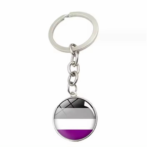 Key Chain - Glass Cabochon Asexual