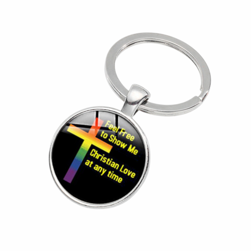 Key Chain - Glass Cabochon/Feel Free