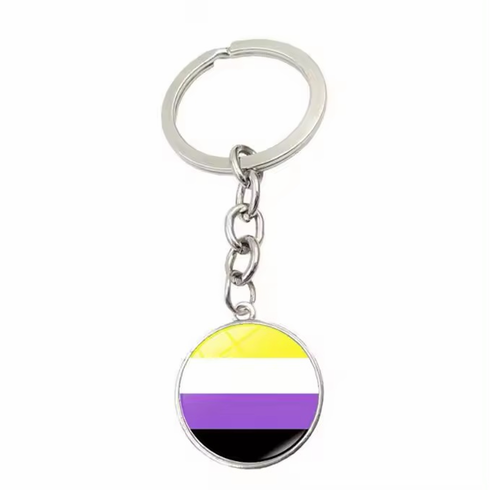 Key Chain - Glass Cabochon Non-Binary