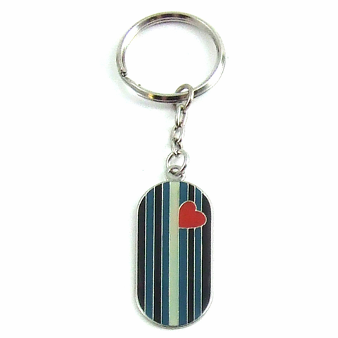 Key Chain - Metal ID Tag Leather