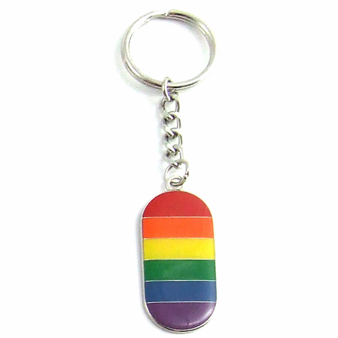 Key Chain - Metal ID Tag Rainbow