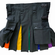 Kilts - Solid Colors with Rainbow Inlets Black