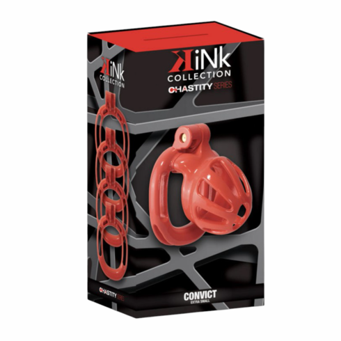 Kink Chastity Series Convict Cock Cage Orange XS Resin