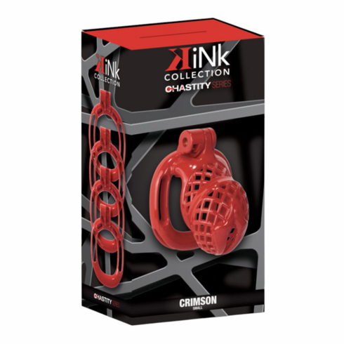Kink Chastity Series Crimson Cock Cage Red S Resin
