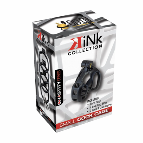 Kink Chastity Series Original Locking Cock Cage Black S Resin