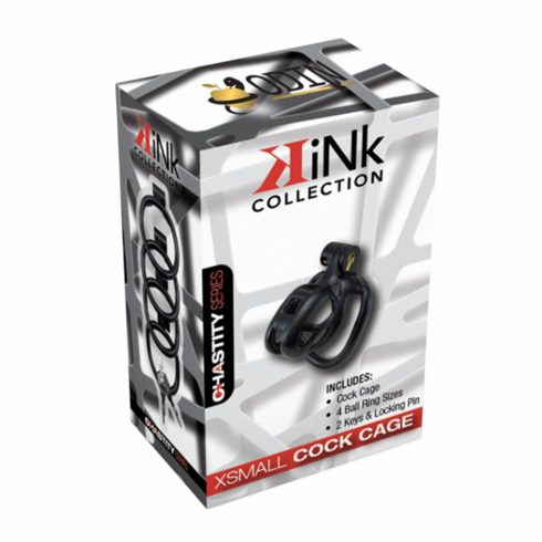 Kink Chastity Series Original Locking Cock Cage Black XS Resin