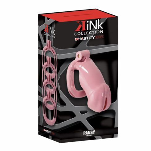 Kink Chastity Series Pansy Cock Cage Pink M Resin