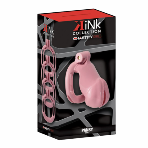 Kink Chastity Series Pansy Cock Cage Pink S Resin