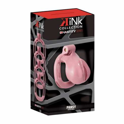 Kink Chastity Series Pansy Cock Cage Pink XS Resin