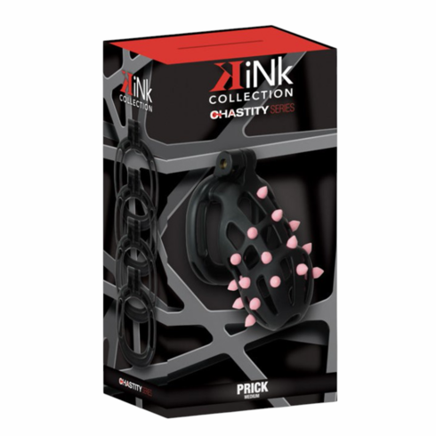 Kink Chastity Series Prick Cock Cage Black/Pink M Resin