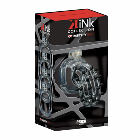 Kink Chastity Series Prick Cock Cage Clear/Black M Resin