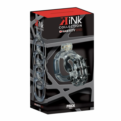 Kink Chastity Series Prick Cock Cage Clear/Black S Resin