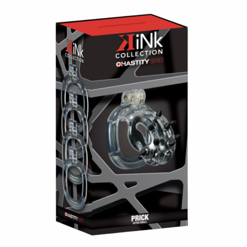 Kink Chastity Series Prick Cock Cage Clear/Black XS Resin