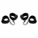 Kinky Comfort Wrist & Ankle Cuff Set Black Adjustable