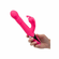 Kissing Butterfly Rechargeable Silicone Thrusting and Rotating Vibrator with Clitoral Stimulator Pink 5" Silicone