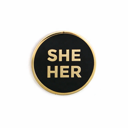 Lapel Pins - She/Her Black/Gold