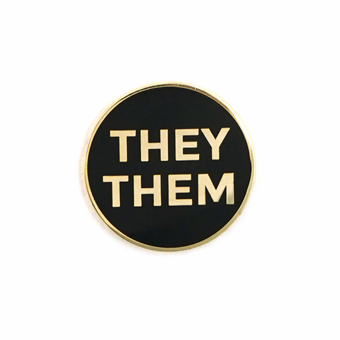 Lapel Pins - They/Them Black/Gold
