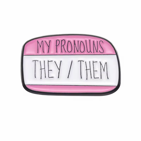 Lapel Pins - They/Them Purple/White