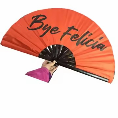Large Clack Fans - Bye Felicia Orange 13"