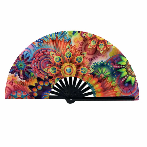 Large Clack Fans - Flowers 13"