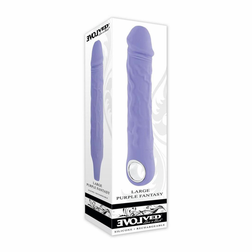 Large Purple Fantasy Rechargeable Silicone Vibrator Purple 8.6" Silicone