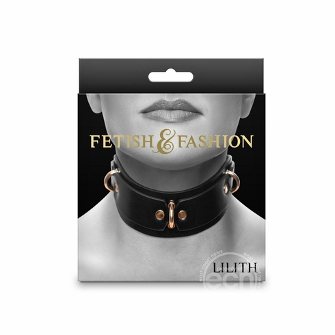 Lillith Collar Black/Gold Adjustable PU