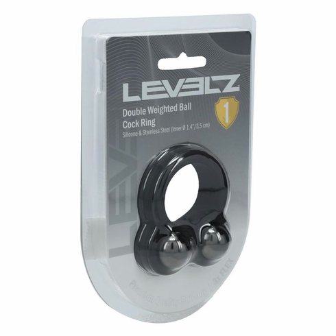 Liquid Silicone Double Weighted Cock Ring Black One Size Silicone