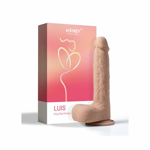 Luis Real Thrusting Rechargeable Silicone Dildo with Clit Licker Beige 6.5" Silicone App