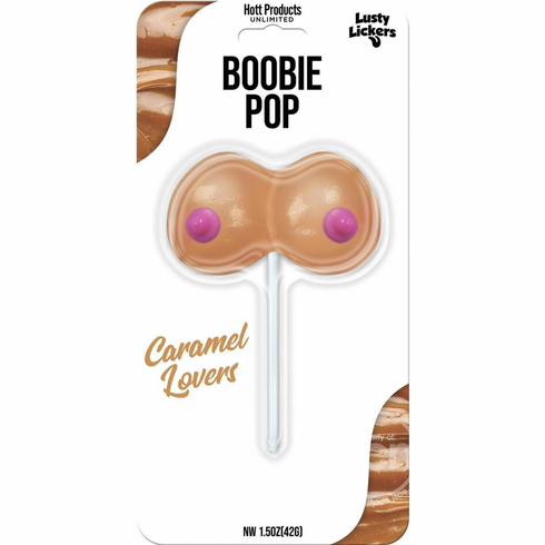 Lusty Lickers Boobie Pop 1.5 oz Caramel