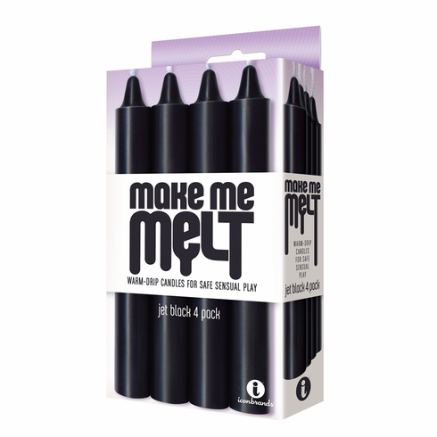 Make Me Melt Warm-Drip Candles 4/pk Jet Black 7.2"