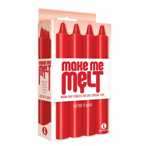 Make Me Melt Warm-Drip Candles 4/pk Red Hot 7.2"