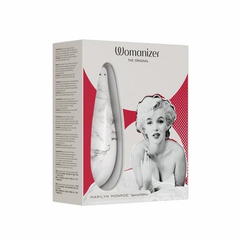 Marilyn Monroe Special Edition Rechargeable Clitoral Stimulator White Marble 5.8" Silicone