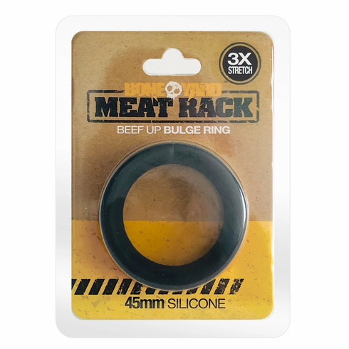 Meat Rack Beef Up Bulge Ring 3X Stretch Silicone Cock Ring Black One Size Silicone