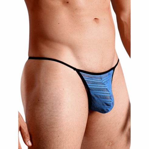Mesh Thong G-String Blue