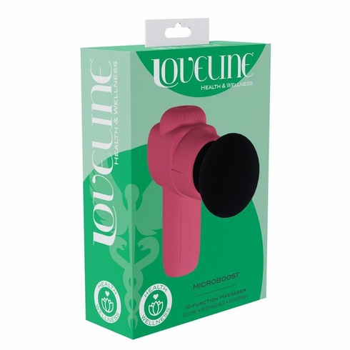 MicroBoost 10 Function Vibrating Rechargeable Silicone Massasger Pink 4" Silicone