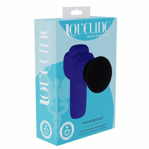 MicroBoost 10 Function Vibrating Rechargeable Silicone Massasger Purple 4" Silicone