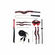 Milan Collection Kit with Bag - 9 pc set Black/Red